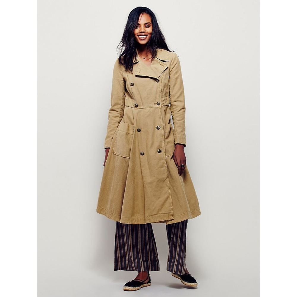 Free People Full Swing Double-Breasted Trench Coat